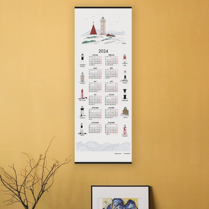 Ruotsalaiset majakat -kalenteri 2024, 35 x 90 cm Almedahls