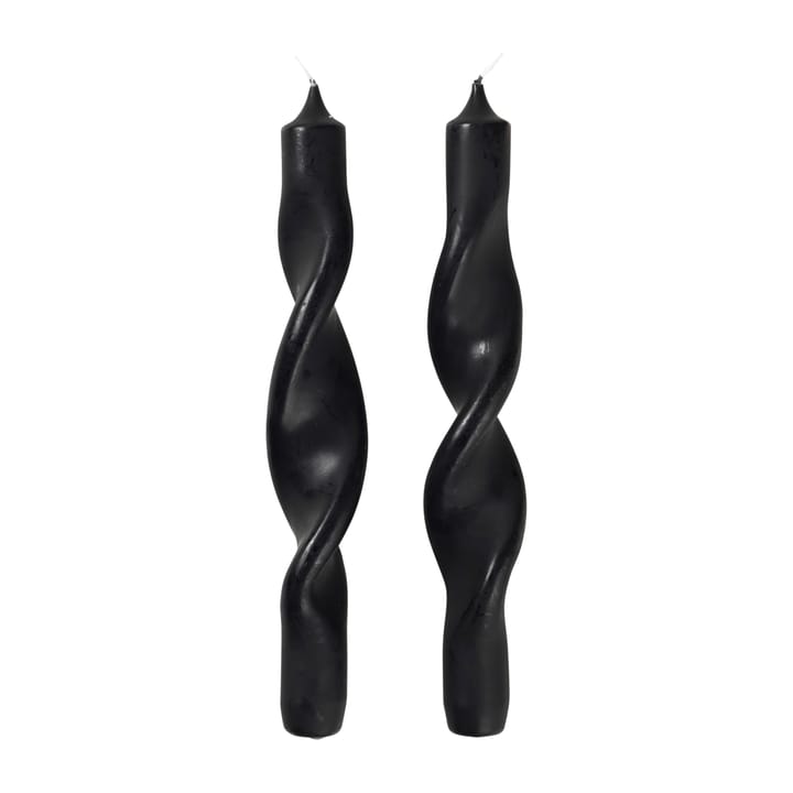 Twist twisted candles kierretty kynttilä 23 cm 2-pakkaus, Simply black Broste Copenhagen