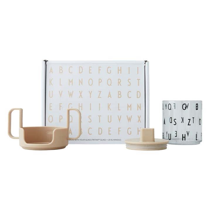 Grow with your cup -kuppi, Beige Design Letters