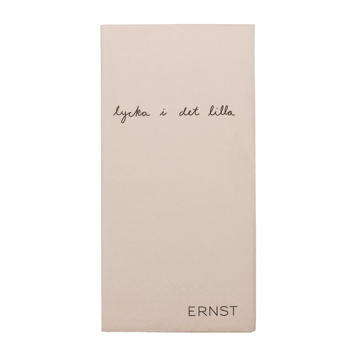 Ernst lautasliina tekstillä Lycka i det lilla 20-pakkaus, Luonnonvärinen-musta ERNST