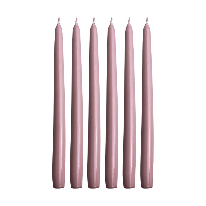 Herrgårdsljus kynttilät 30 cm 6-pakkaus, Metallinen vaaleanpunainen Hilke Collection