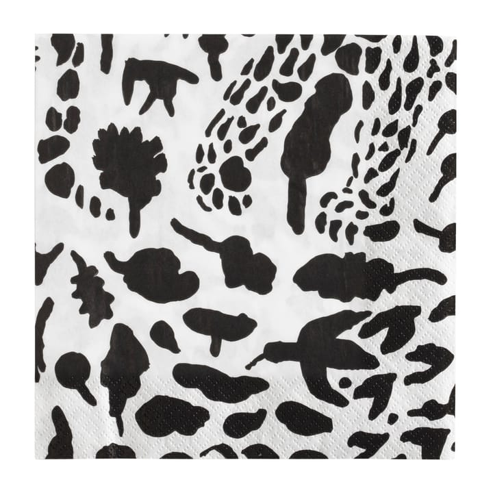Oiva Toikka Cheetah lautasliina 20-pack, Musta-valkoinen Iittala