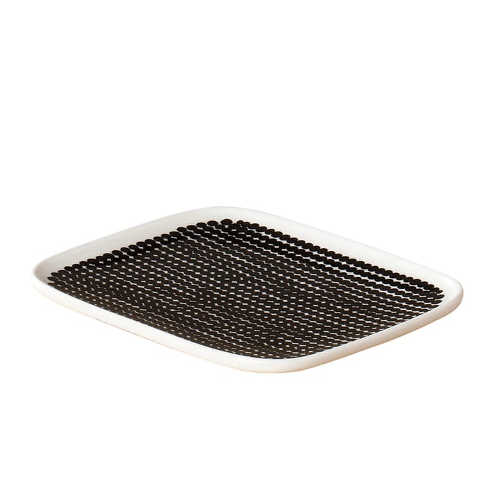 Räsymatto lautanen15x12 cm, musta-valkoinen Marimekko