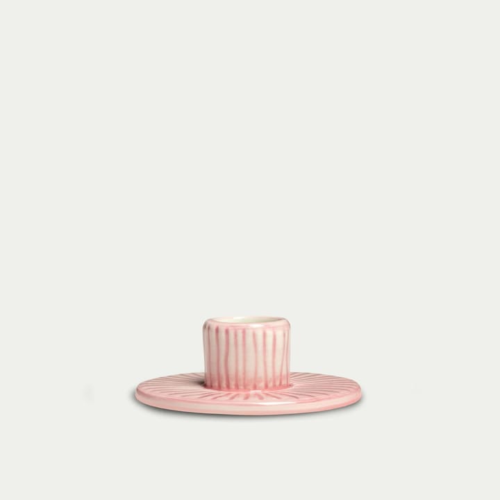 Stripes kynttilänjalka Ø 8 cm, Vaaleanpunainen Mateus