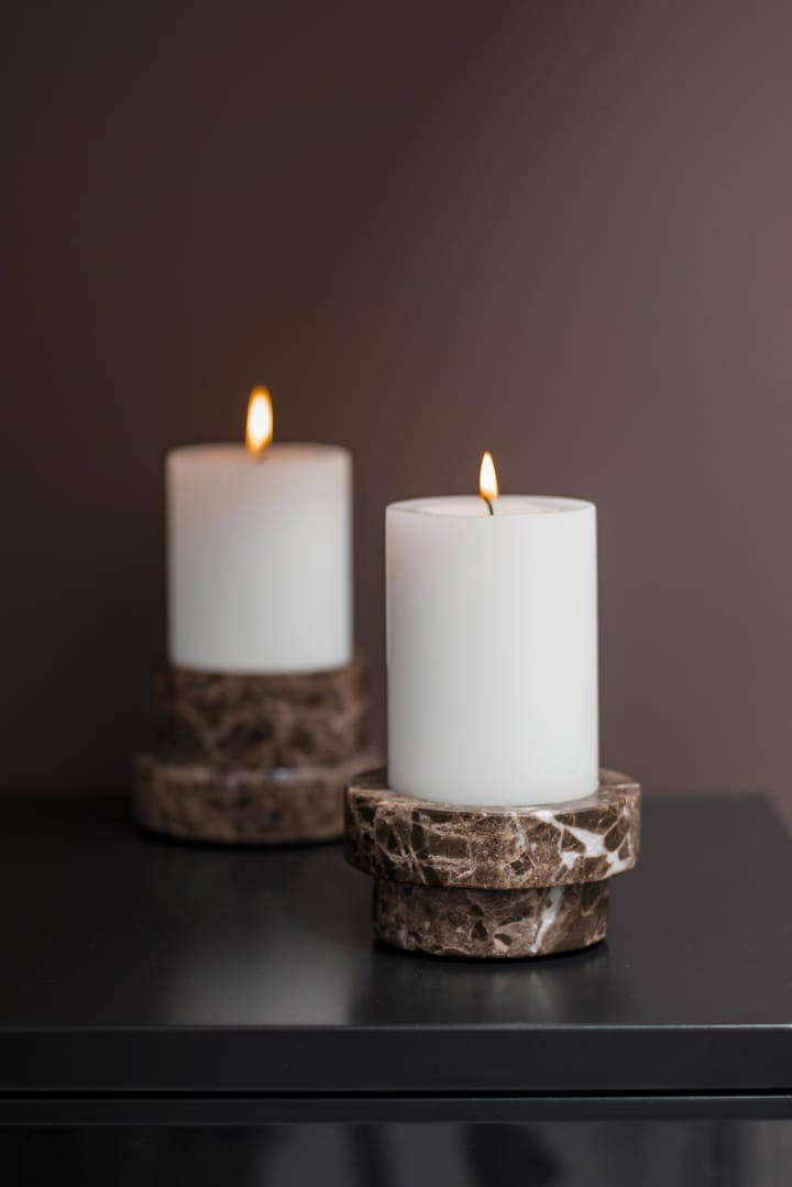 Marble kynttilänjalka pöytäkynttilälle 5 cm, Ruskea Mette Ditmer