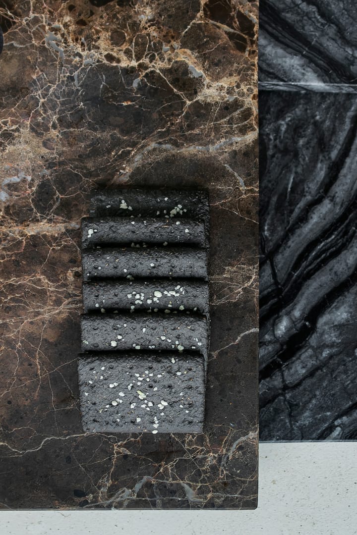 Marble tarjotin large 18x38 cm, Black-grey Mette Ditmer
