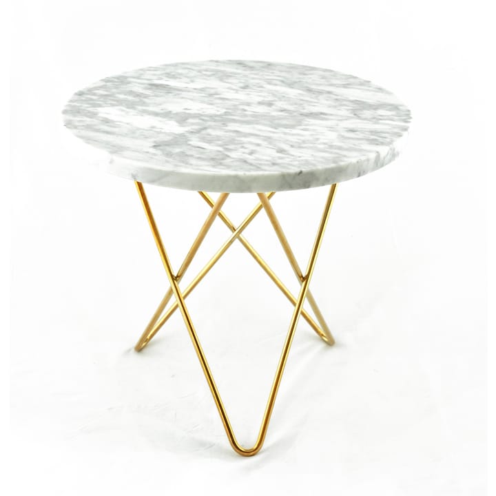 Mini O sivupöytä Ø40 K37, messinkijaloilla - valkoinen marmori - OX Denmarq