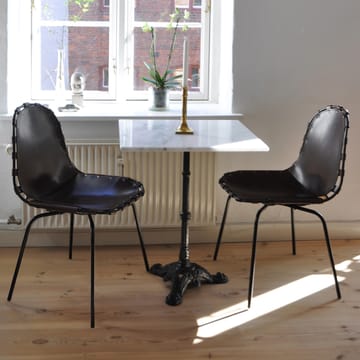 Stretch tuoli - nahka luonnonvärinen, musta jalusta - OX Denmarq