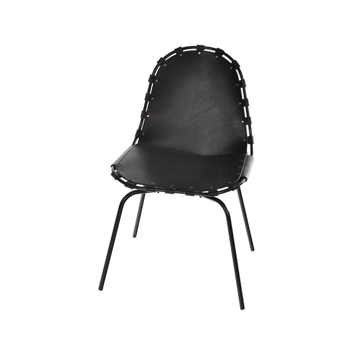 Stretch tuoli - nahka musta, musta jalusta - OX Denmarq