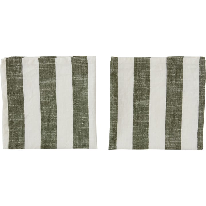 Striped servetti 45 x 45 cm 2-pakkaus, Olive OYOY