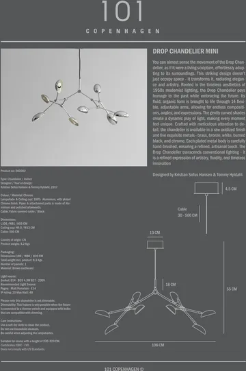 Drop Chandelier -kattokruunu mini - Krom - 101 Copenhagen