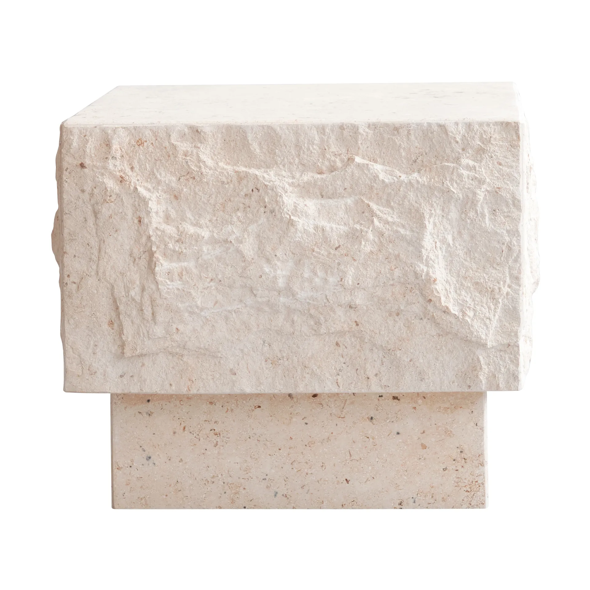 Temple sivupöytä low 42x40 cm, Chrome-limestone 101 Copenhagen