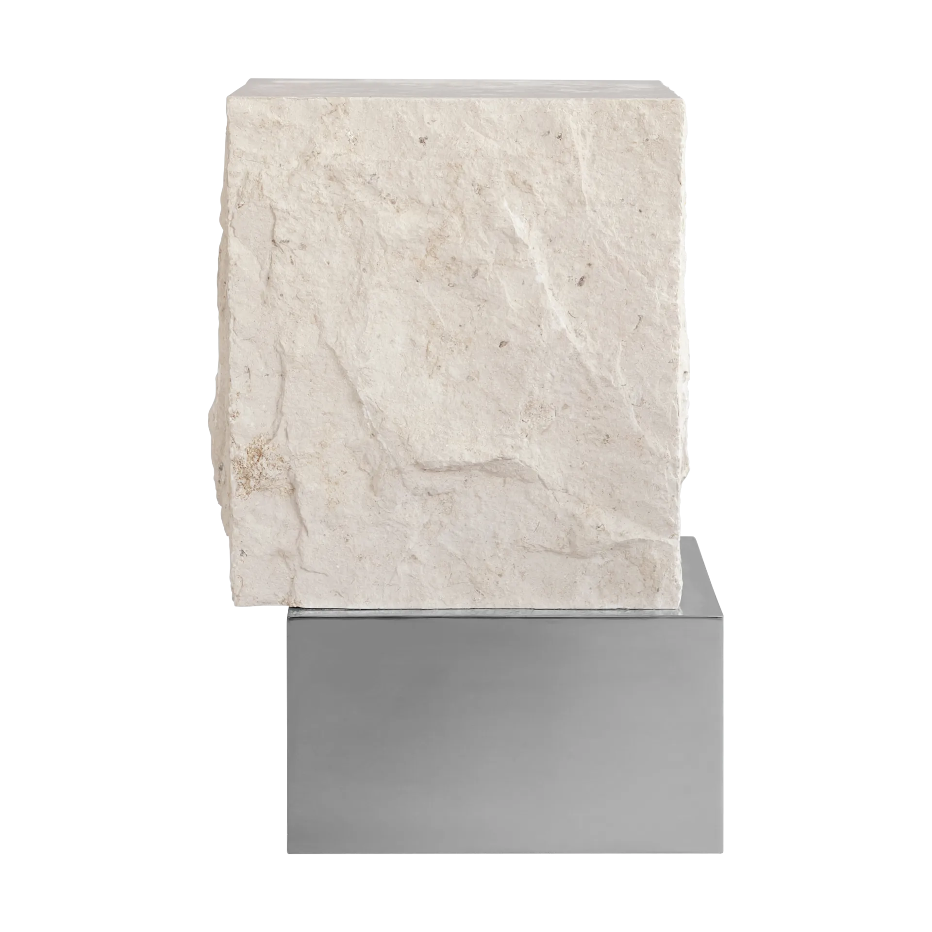Temple sivupöytä tall 50x33 cm, Chrome-limestone 101 Copenhagen