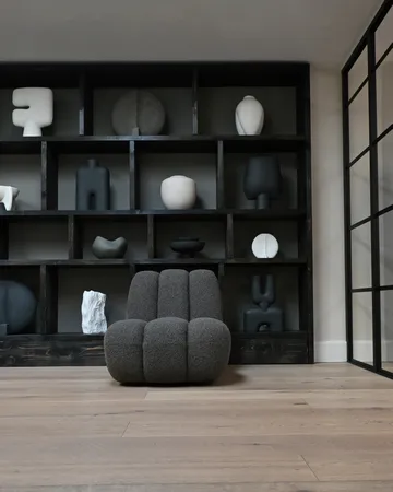 Toe lounge-nojatuoli bouclé - Deep taupe - 101 Copenhagen