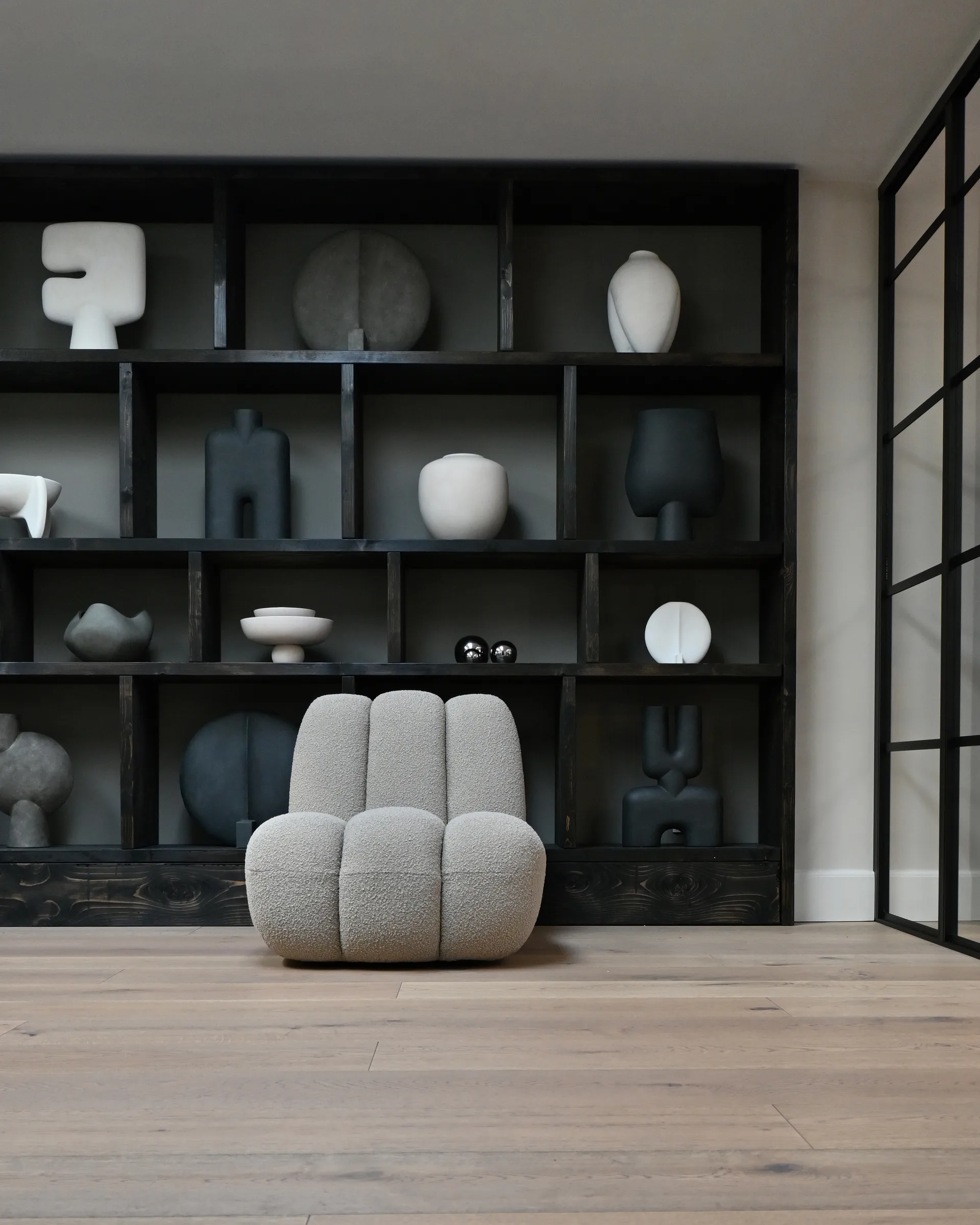 Toe lounge-nojatuoli bouclé, Smoked sand. 101 Copenhagen