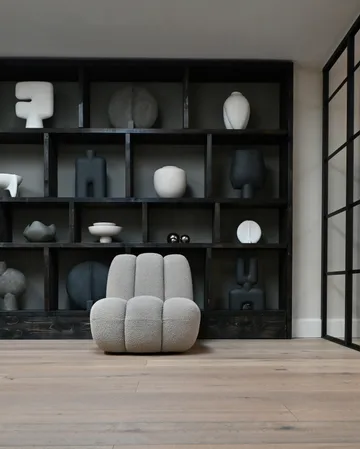 Toe lounge-nojatuoli bouclé - Smoked sand. - 101 Copenhagen