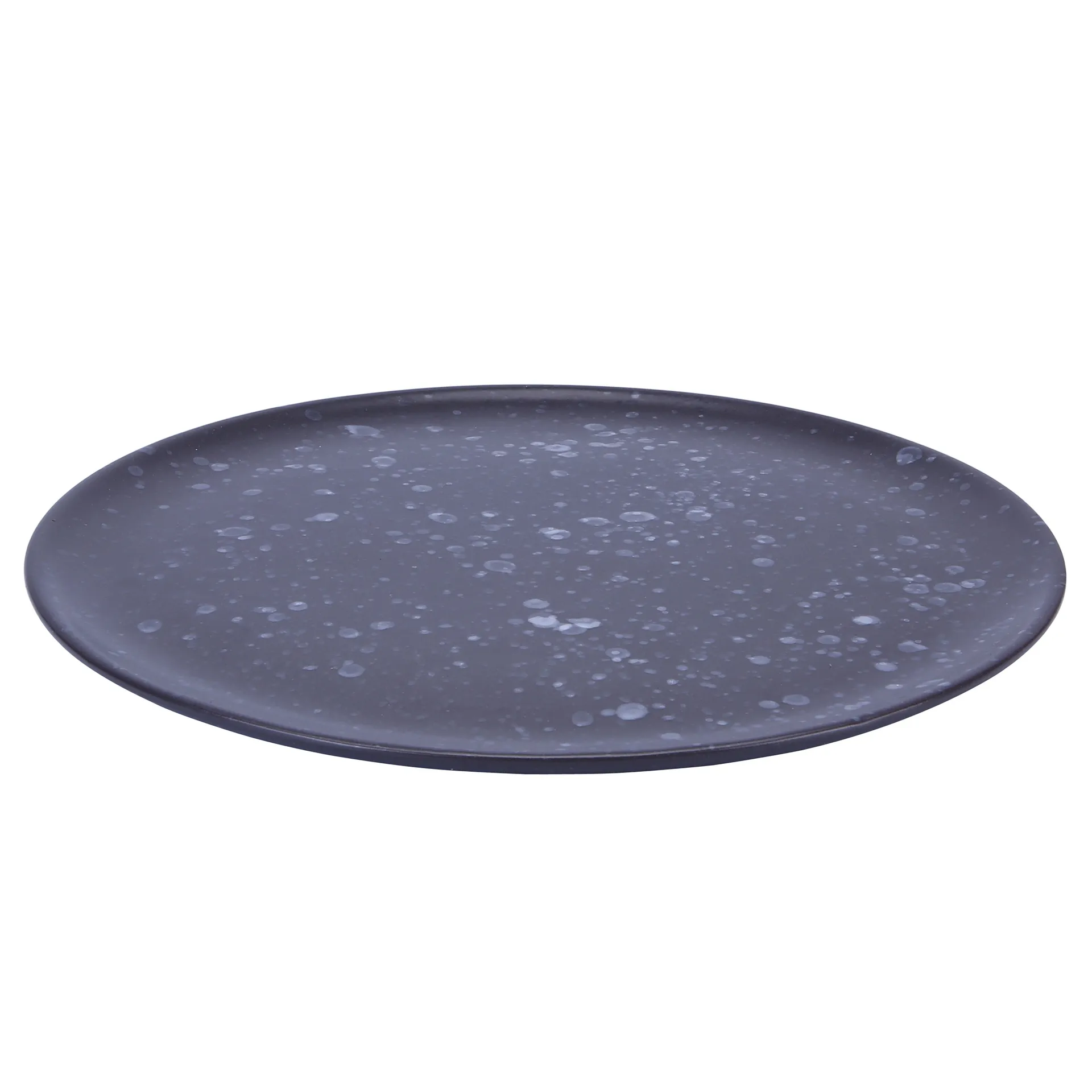Raw lautanen Ø28 cm, musta pilkullinen Aida