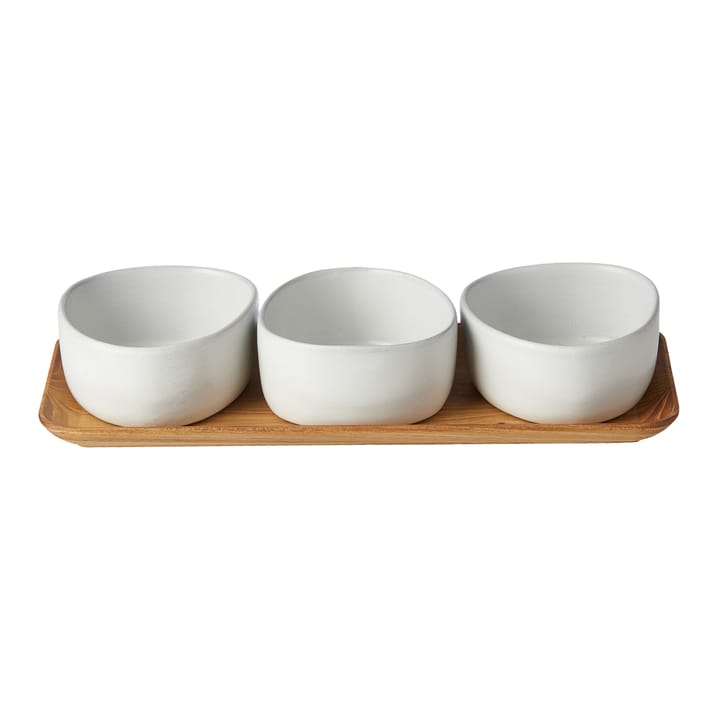 Raw Organic -kulhosetti ja puutarjotin - Arctic White - Aida