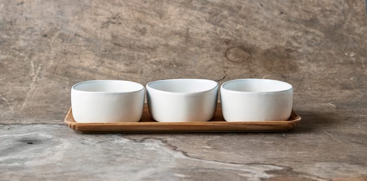 Raw Organic -kulhosetti ja puutarjotin, Arctic White Aida