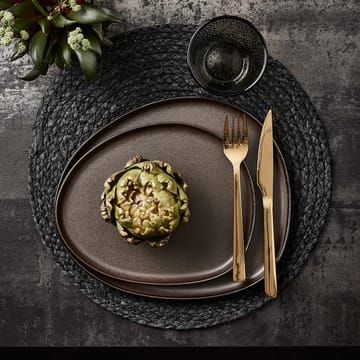 Raw Organic -lautanen 29 x 25 cm - Metallic Brown - Aida