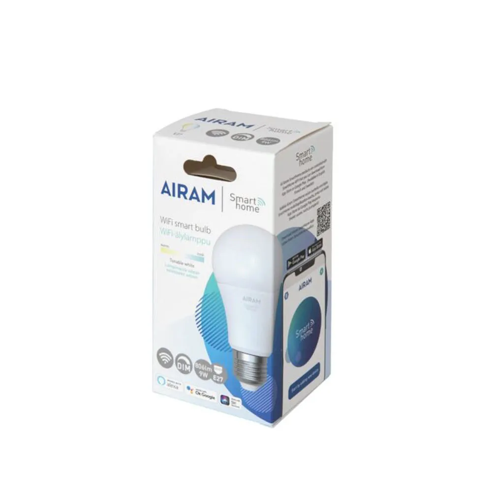 Airam Smarta Koti LED-normaali valonlähde, valkoinen e27, 9w Airam
