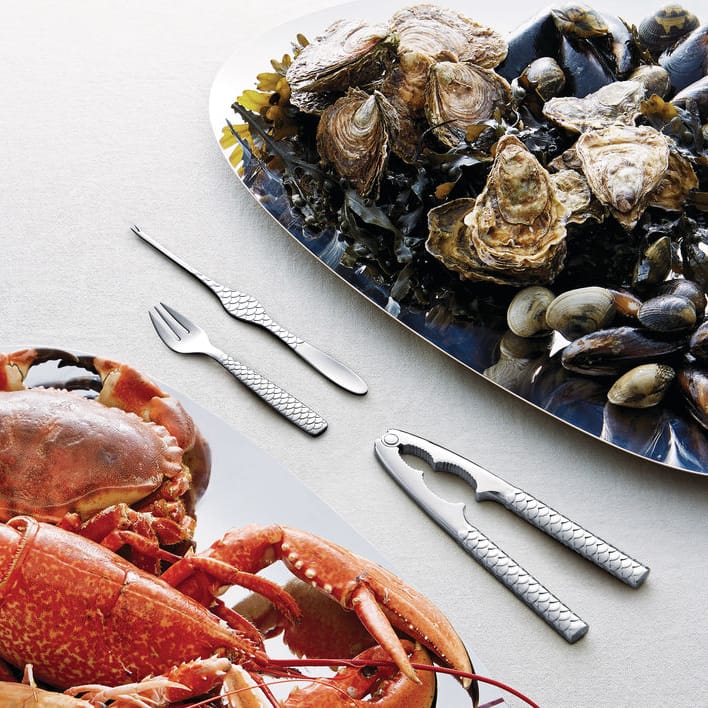 Colombina Fish -äyriäishaarukka, 4-pakkaus, Ruostumaton teräs Alessi
