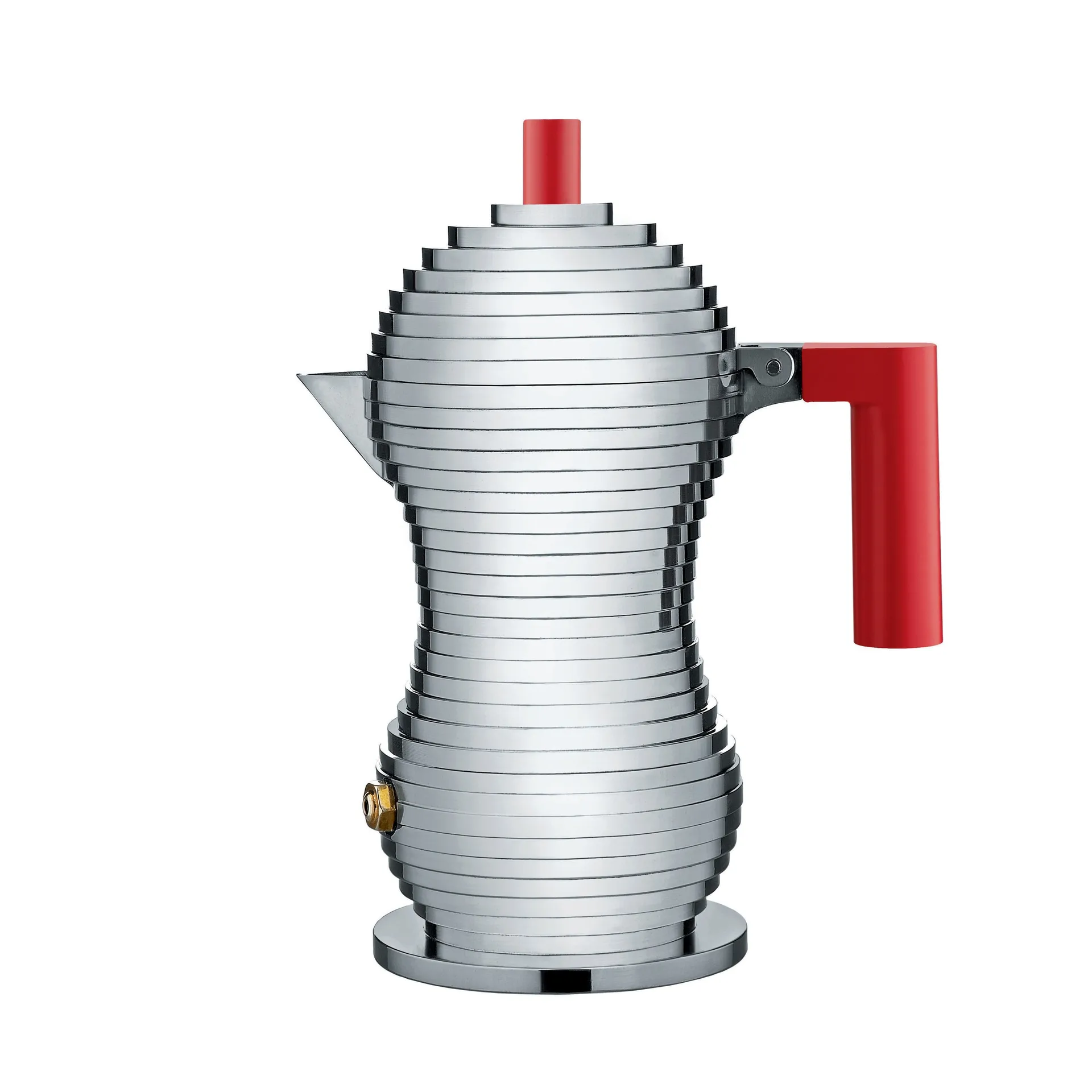Pulcina espressokeitin 3 kupin, Punainen kahva Alessi