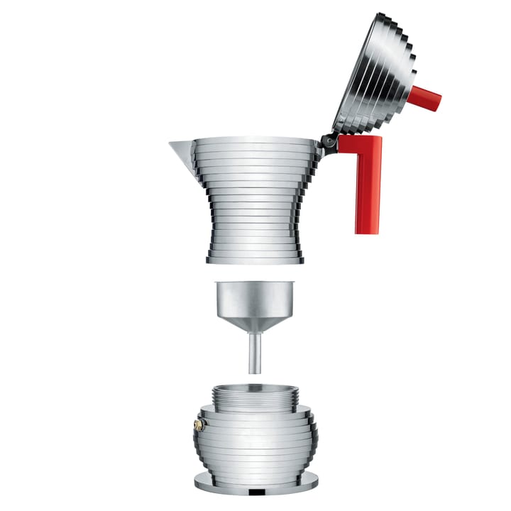 Pulcina espressokeitin 6 kuppia, punainen kahva Alessi