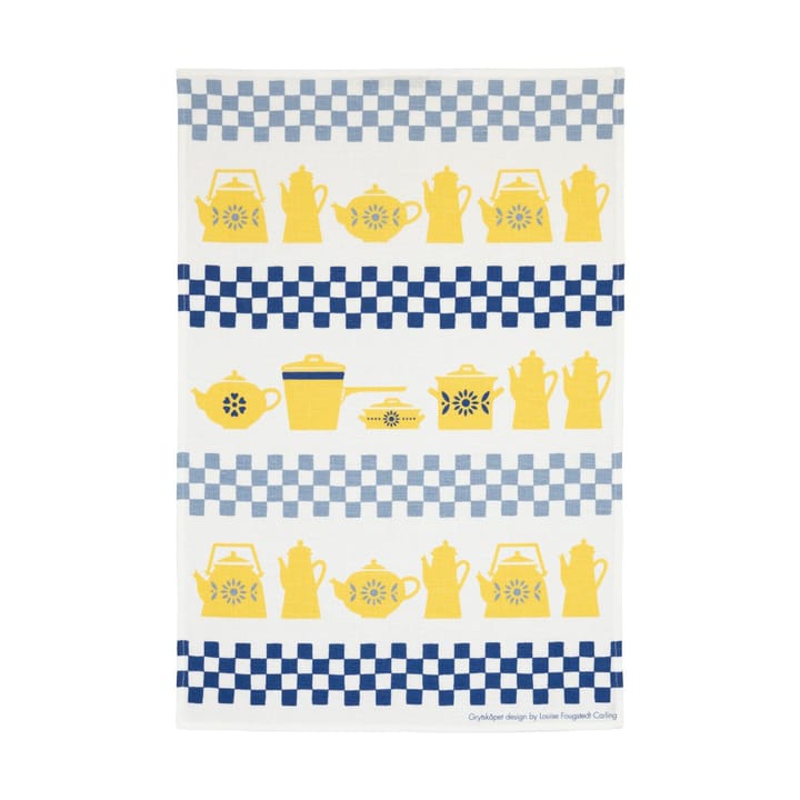 Grytskåpet keittiöpyyhe 47x70 cm, Moni-Keltainen-Sininen Almedahls