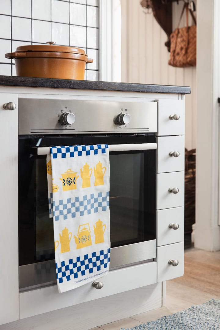 Grytskåpet keittiöpyyhe 47x70 cm, Moni-Keltainen-Sininen Almedahls