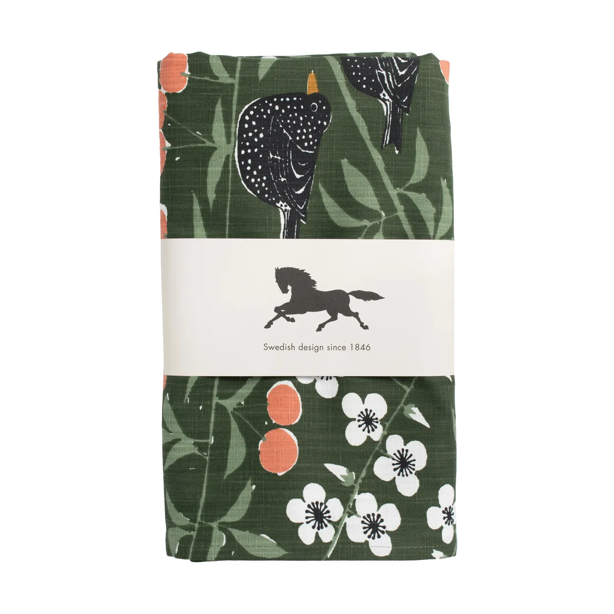 Almedahls Kirsikkatarha pöytäliina Tummanvihreä, 145x250 cm