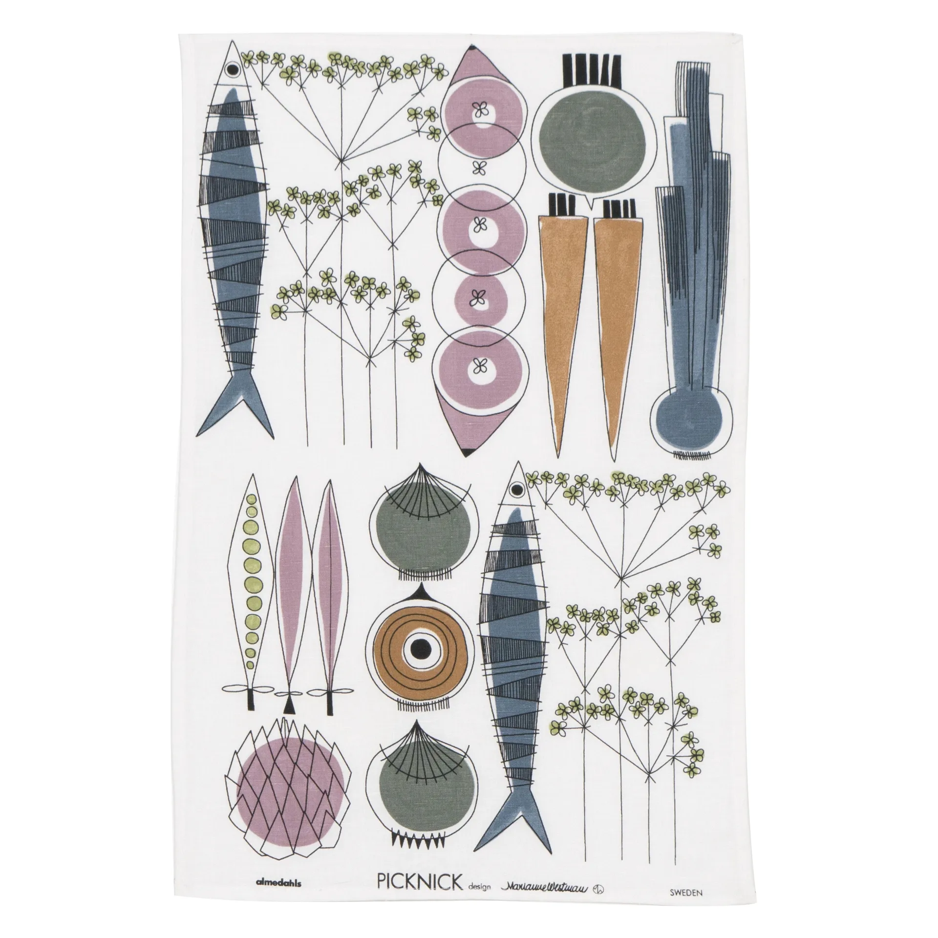 Picknick keittiöpyyhe, pastelli Almedahls