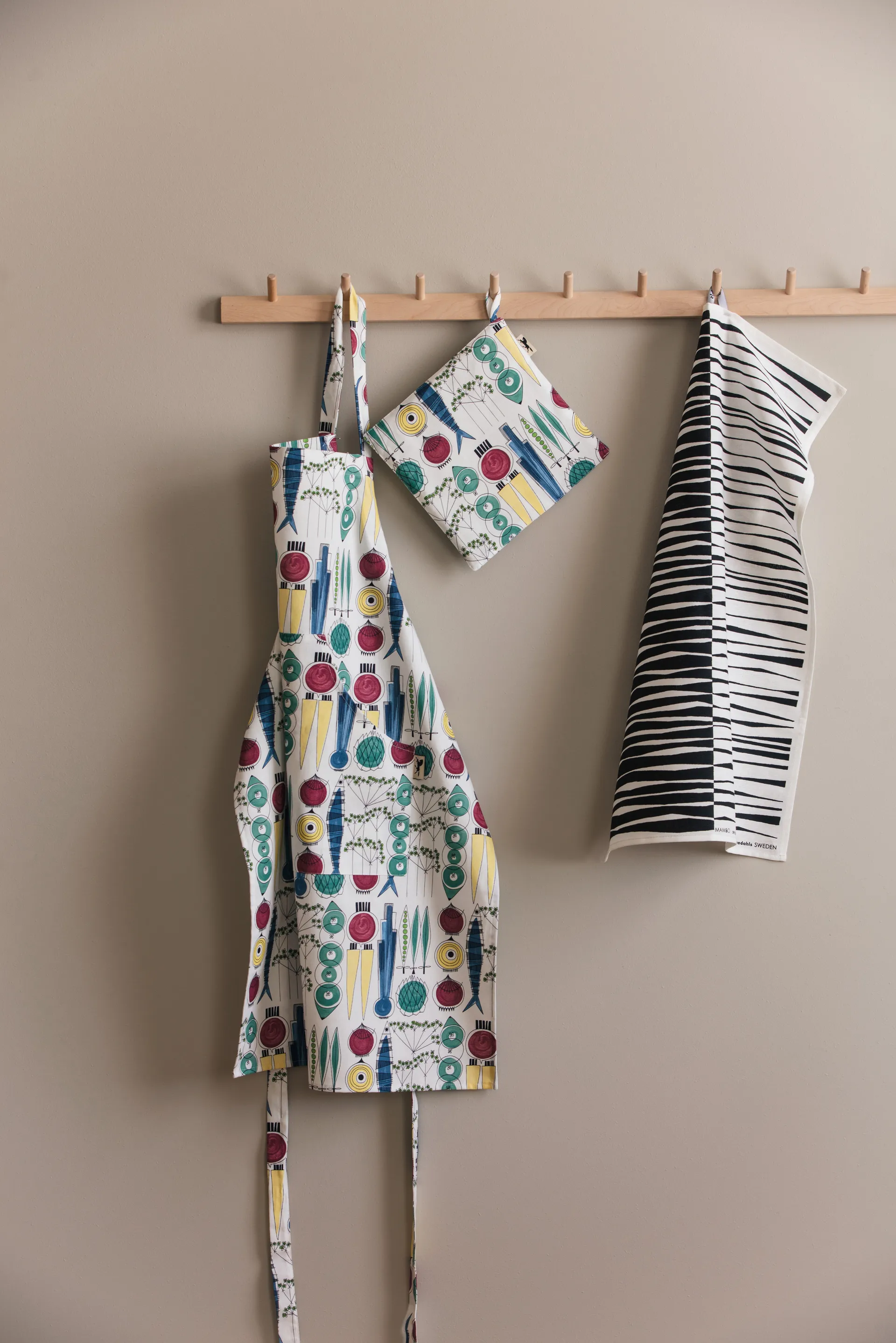 Picknick pannulappu 23 x 23 cm pieni kuvio, Monivärinen Almedahls