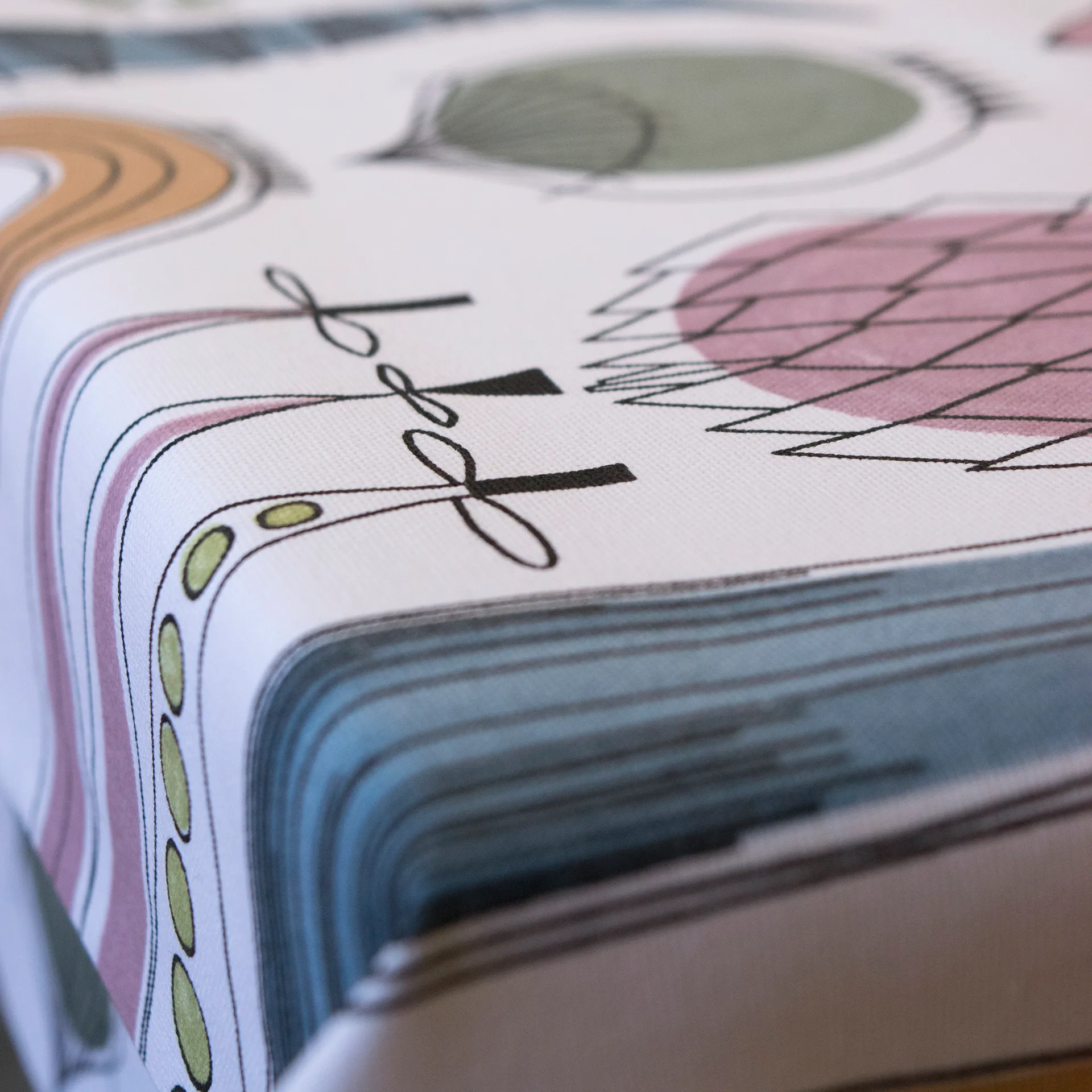 Picknick vahakangas, sininen-vaaleanpunainen Almedahls