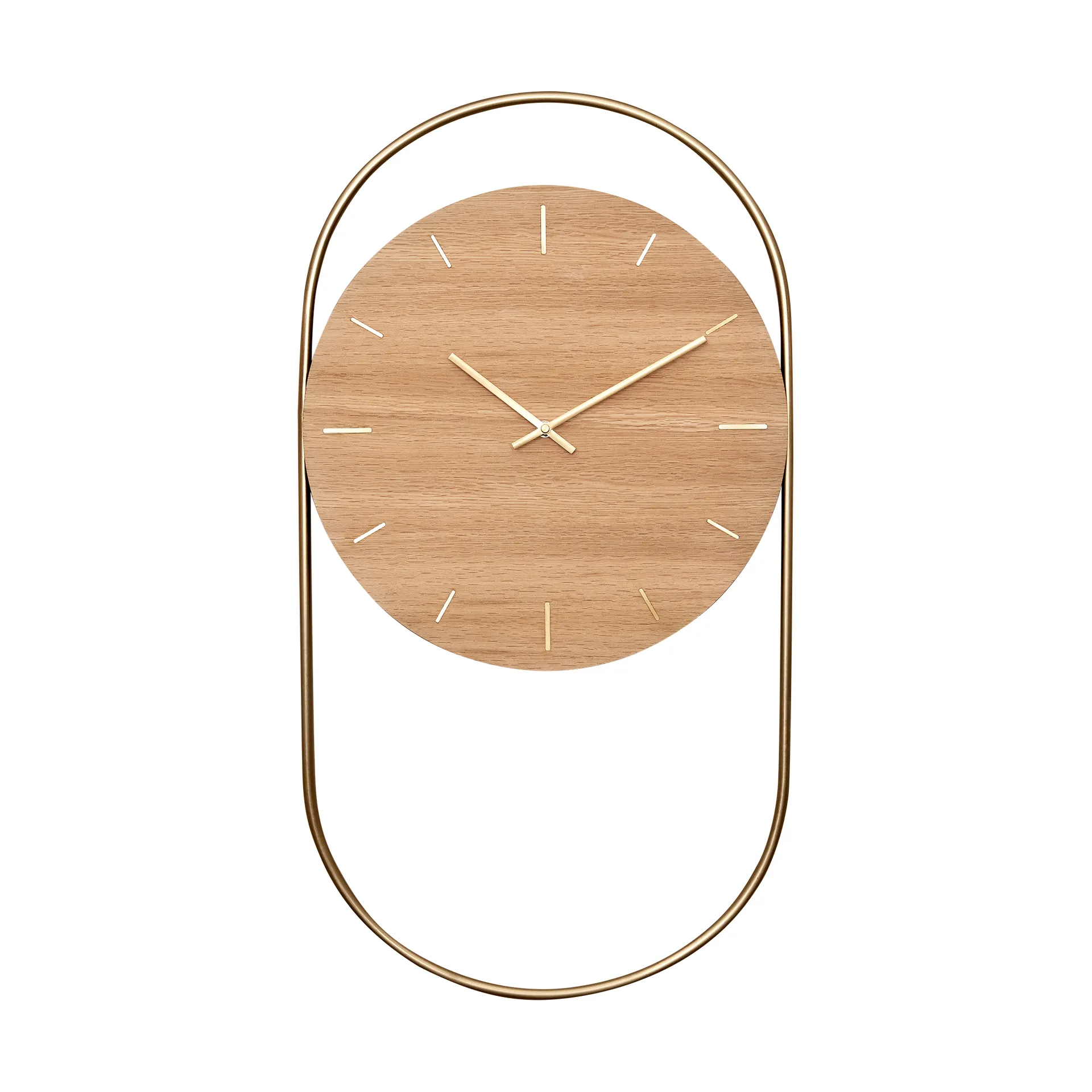 A-Wall seinäkello 41x76 cm, Oak-brass Andersen Furniture