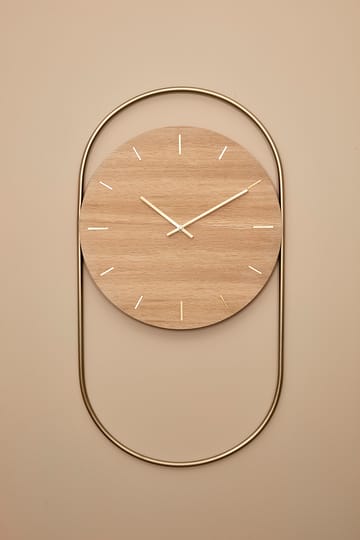 A-Wall seinäkello 41x76 cm - Oak-brass - Andersen Furniture