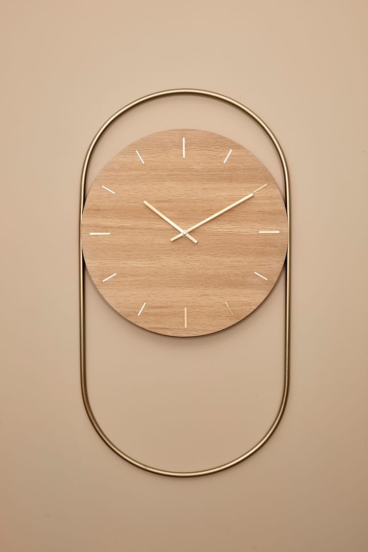 A-Wall seinäkello 41x76 cm, Oak-brass Andersen Furniture