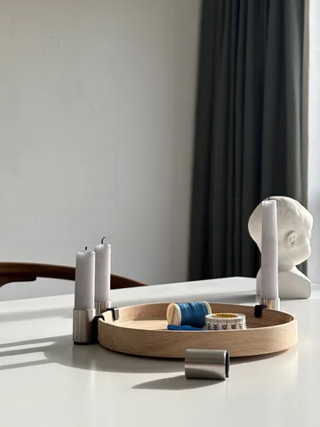 Luna adventtikynttelikkö Ø27 cm - Tammi-teräs - Applicata