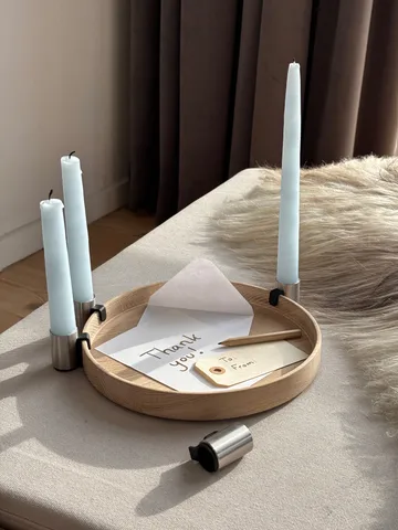 Luna adventtikynttelikkö Ø27 cm - Tammi-teräs - Applicata