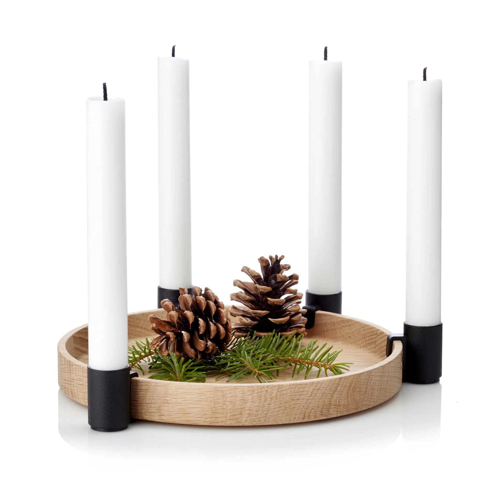 Luna adventtikynttelikkö, tammi-musta Applicata