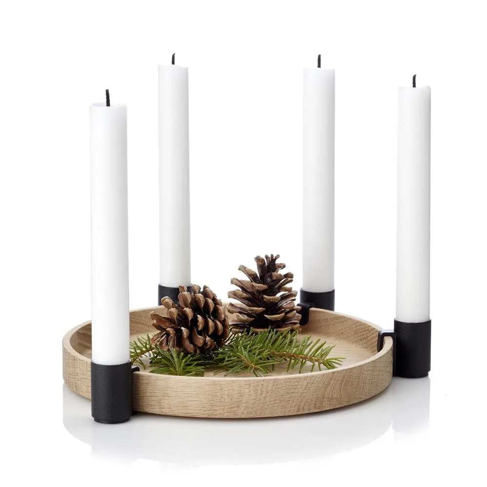 Luna adventtikynttelikkö, tammi-musta Applicata