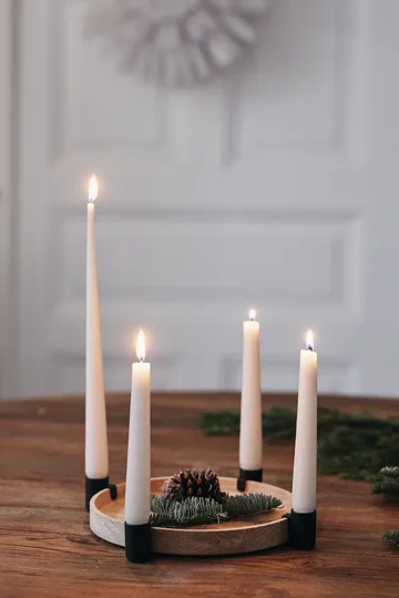 Luna kynttilänjalka Ø27 cm - Tammi-teräs - Applicata