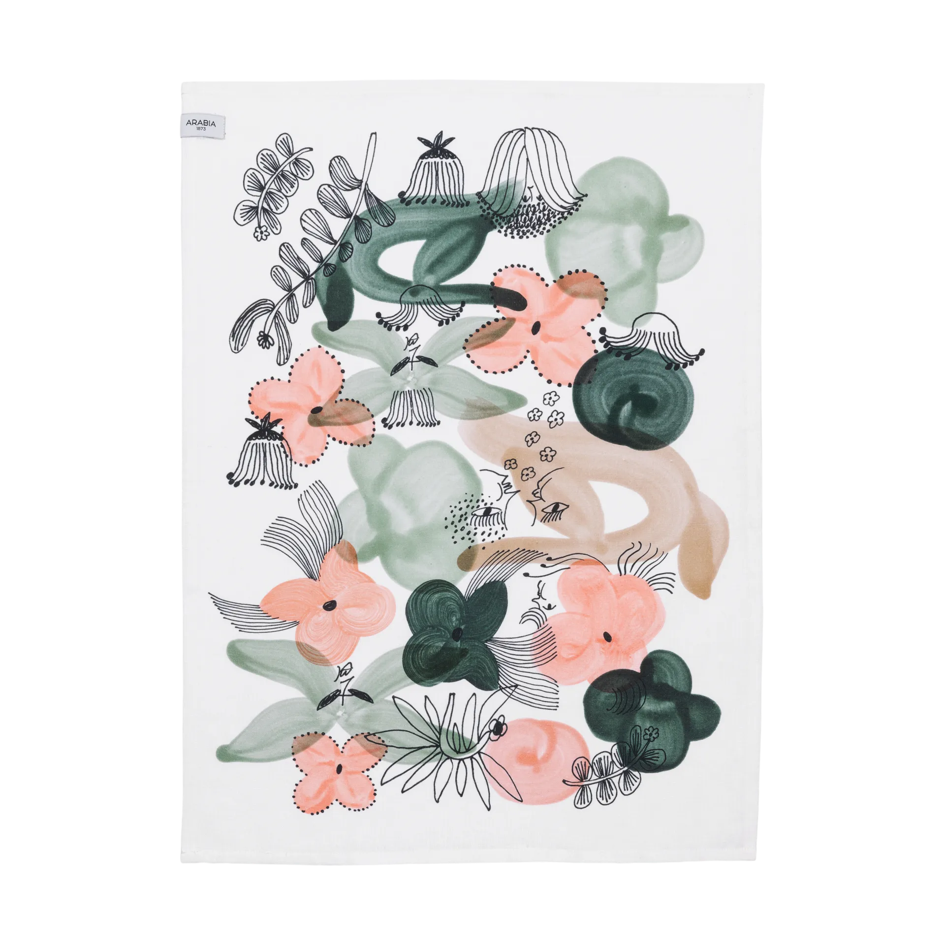 Kukkamaa keittiöpyyhe 50x70 cm, Vihreä Arabia