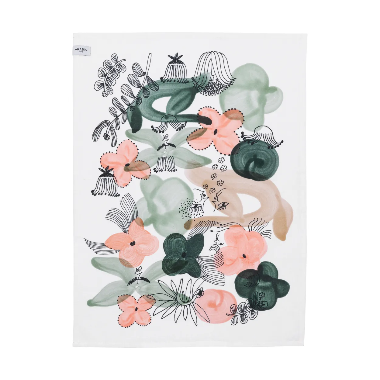 Arabia Kukkamaa keittiöpyyhe 50x70 cm Vihreä