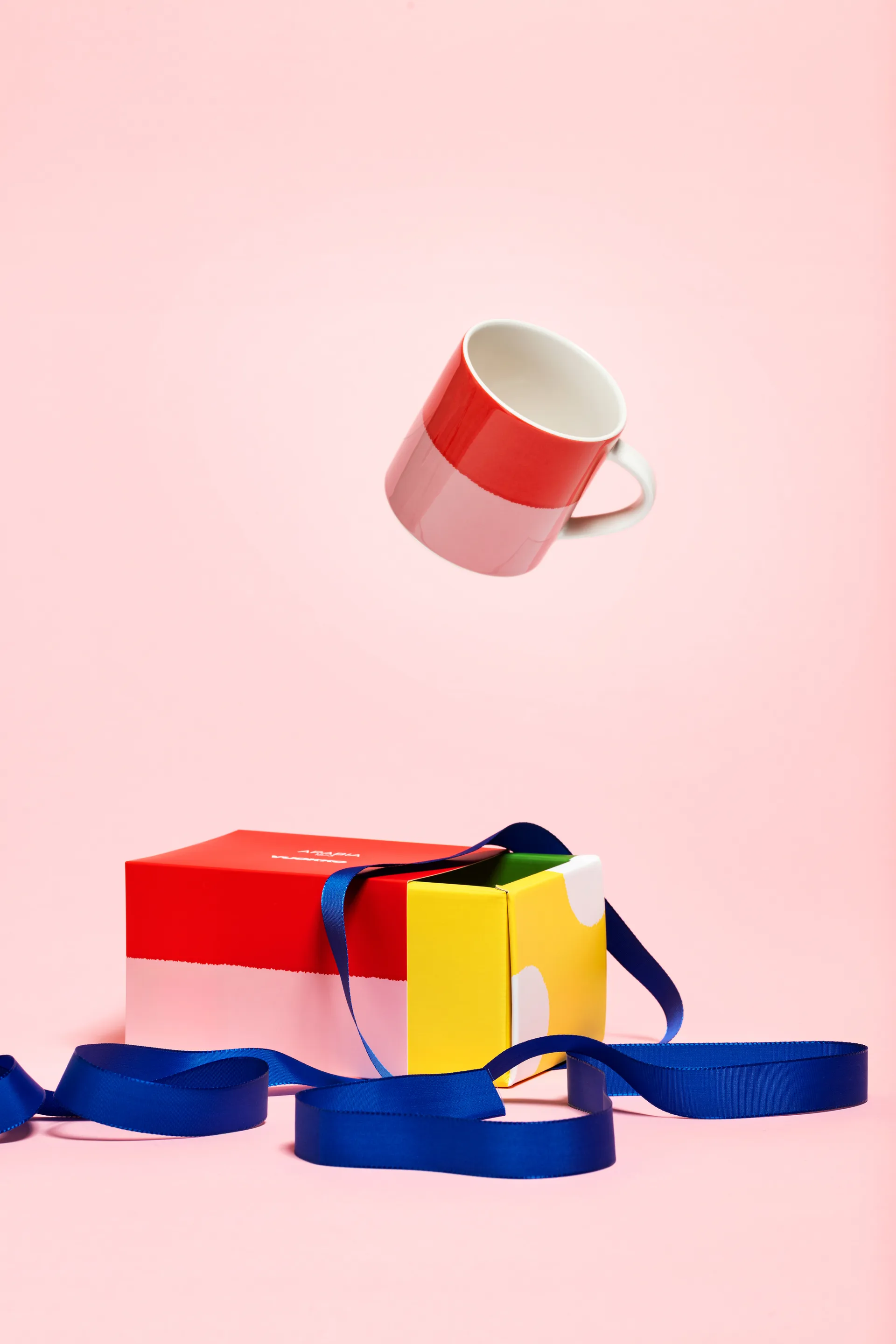 Vuokko muki 35 cl, 2-väri rosa-punainen Arabia