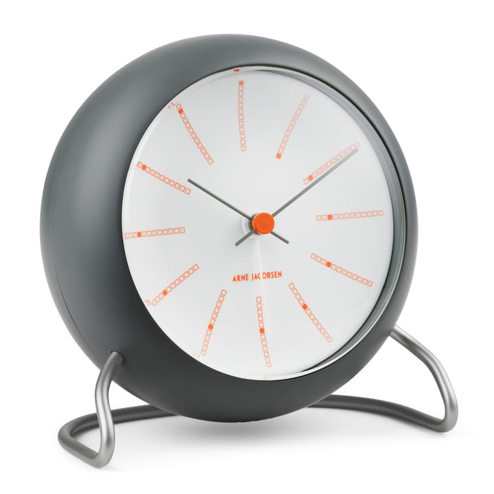 AJ Bankers pöytäkello Ø11 cm, Tummanharmaa Arne Jacobsen Clocks