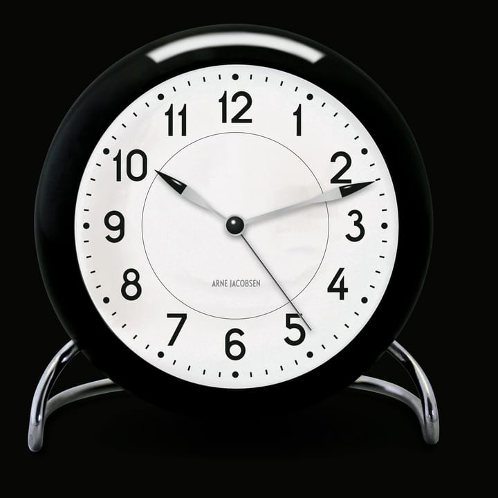 AJ Station pöytäkello, musta Arne Jacobsen Clocks