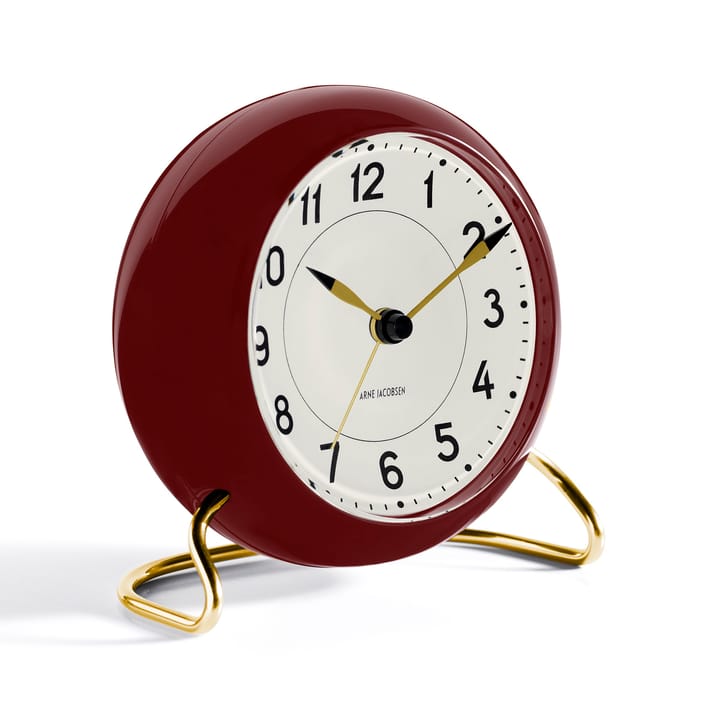 AJ Station viininpunainen pöytäkello, viininpunainen Arne Jacobsen Clocks