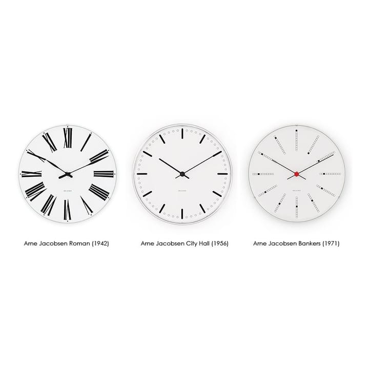 Arne Jacobsenin Bankers kello, Ø 290 mm Arne Jacobsen Clocks
