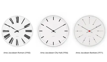 Arne Jacobsenin City Hall kello - Valkoinen, Ø21 cm - Arne Jacobsen Clocks